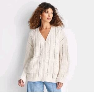 Future Collective Women's Embellished Relaxed Cardigan Cream